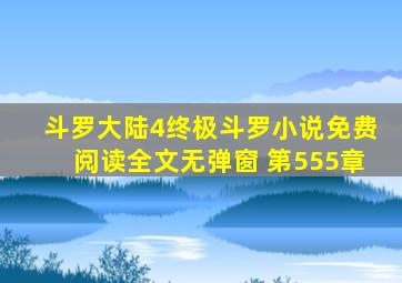 斗罗大陆4终极斗罗小说免费阅读全文无弹窗 第555章